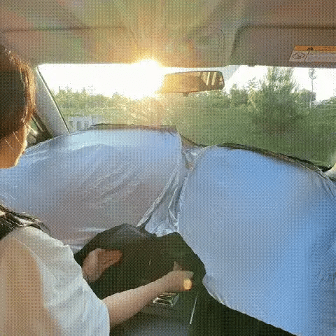 Car Sunshade Foldable Front and Rear Windshield