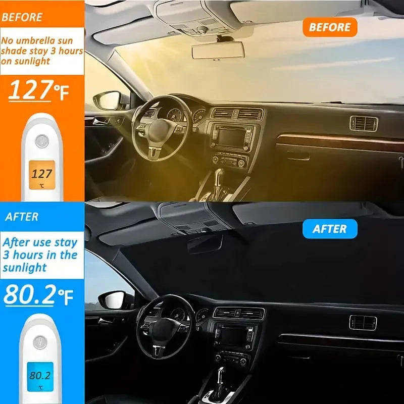 Car Sunshade Foldable Front and Rear Windshield