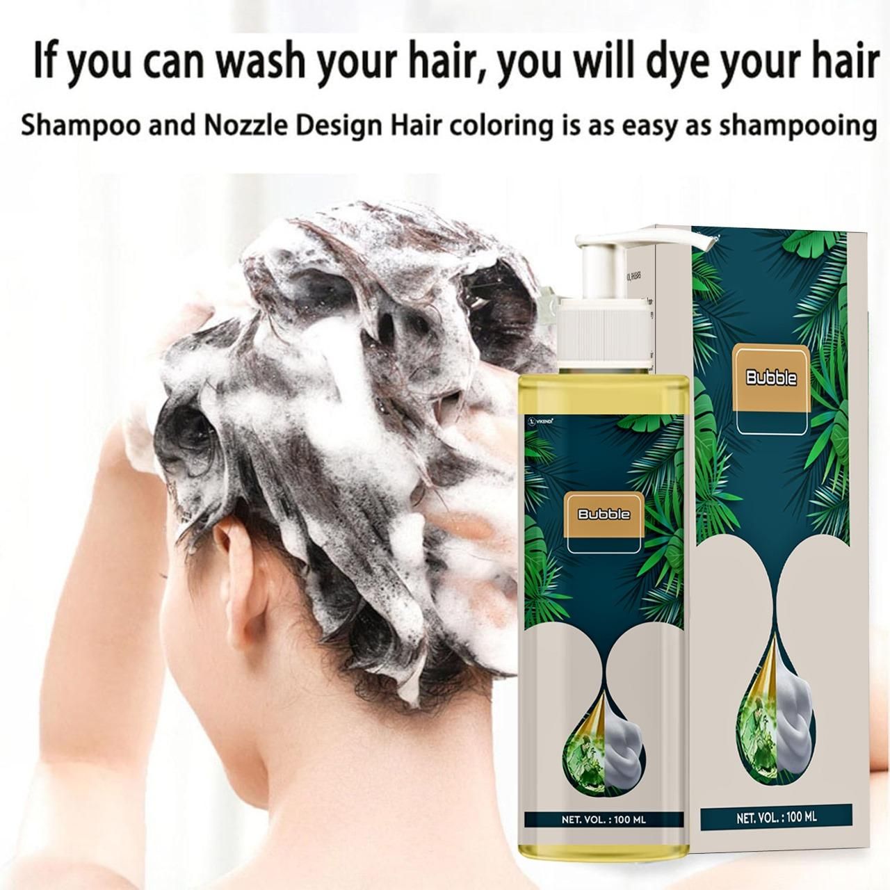 Pure Plant Extract For Grey Hair Color Bubble Dye (Pack of 2)